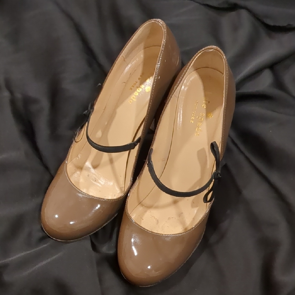 Kate Spade Brown Heels with Black Bow